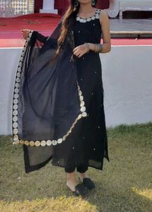 Elegant Black Kurta Set with Dupatta