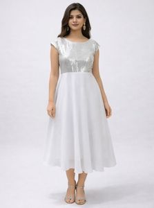 Sparkly Top White Maxi Dress