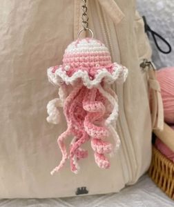 Crocheted Jellyfish Keychain