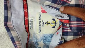 American Swan Navy Plaid Shirt