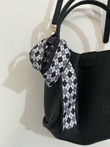 SAVANA Chic Black Textured Bucket Bag