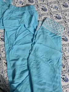 Blue chikankari suit