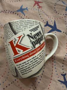 Novelty Newspaper Letter K Mug