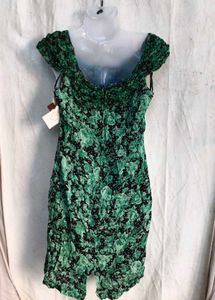 4529. Green Floral Mini Dress