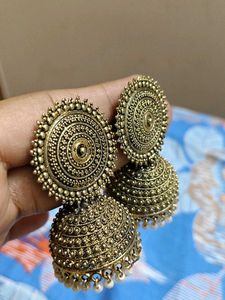 Antique Gold Jhumka Earrings