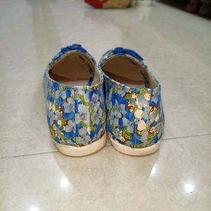 Blue Floral Ballerinas Ballet Flats