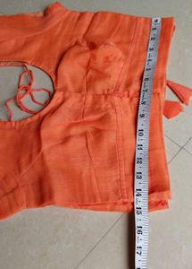 Beautiful Peach/Coral Embroidered Saree with Heavy