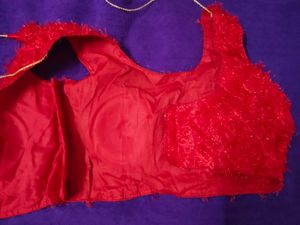 Vibrant Red Textured Blouse