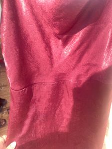 Burgundy slip mini dress