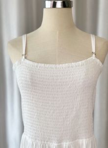 Elegant White Sundress with Spaghetti Straps