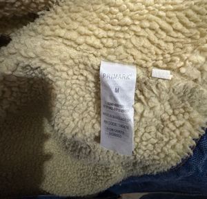 Primark Denim Jacket with Shearling Collar M