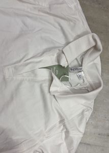 H&amp;M White Cropped Polo Shirt