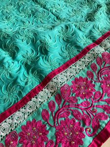 Teal Embroidered Kurta