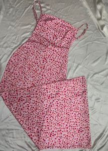 Pink Floral Midi Dress
