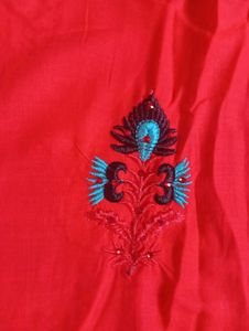 Elegant Red Embroidered Kurta