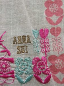 Anna Sui Beautifully Embroidered bandana or hanky