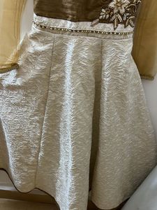 Elegant Brown &amp; White Dress