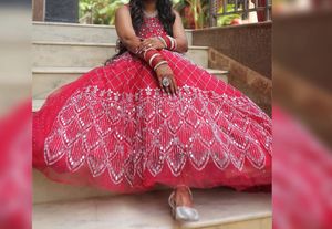 Stunning Red Embellished Lehenga Choli