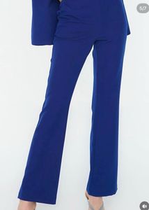 Vibrant Blue Flared Trousers