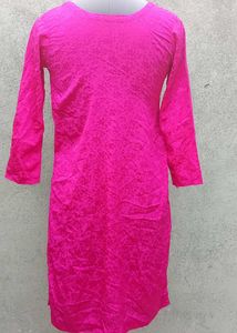 Vibrant Pink Embroidered Kurta Set with Dupatta