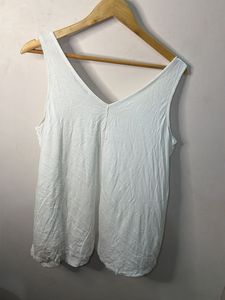 Basic White V-Neck Tank Top