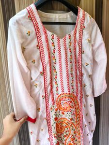 White Embroidered Kurta set