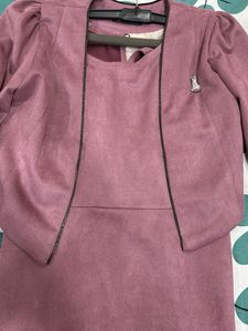 Elegant Purple Dress and Jacket Set