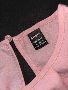 Shein Pink Eyelet Sleeve Top