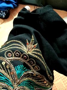 Embroidered black kurta