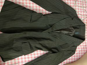 fitted brown striped blazer