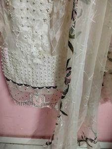 pakistani  Kurta Set with ruffled Dupatta