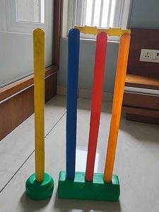 Colorful Plastic Cricket Stumps Set