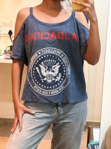Cold Shoulder Graphic Tee