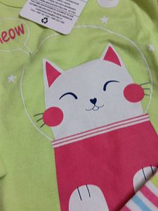 3-6 mnth new Cute Cat Print Cotton Pajama Set