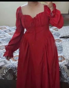 Chic Red Smocked Puff Sleeve Top