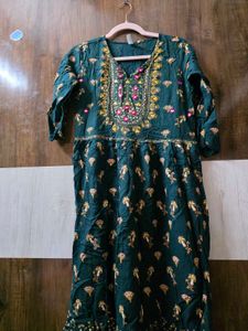 Embroidered Teal Kurta