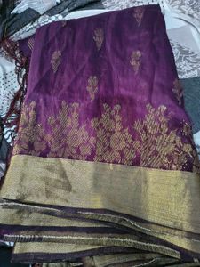 Exquisite Purple Silk Saree