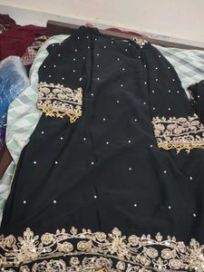 Elegant Black &amp; Gold Embellished Lehenga Choli