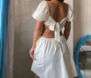 White Cutout Mini Dress