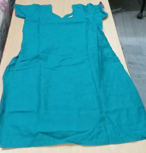 Beautiful Teal Kurta Set with Pink Bottoms