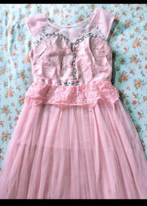 Elegant Pink Tulle Gown