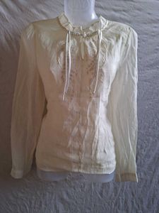 Cream Embroidered tops