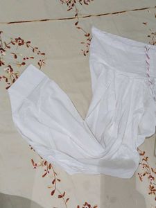 White pure cotton patiala salwar
