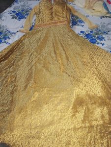 GOLDEN GOWN WTH NET DUPATTA ❤️