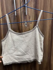 Ribbed Spaghetti Strap Crop Top
