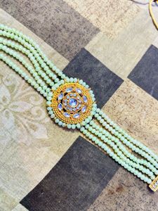 Exquisite Beaded Bracelet with Central Embellishme
