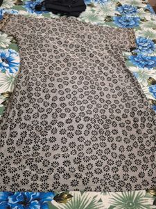 black&amp; grey  short Kurta Set with Dupatta
