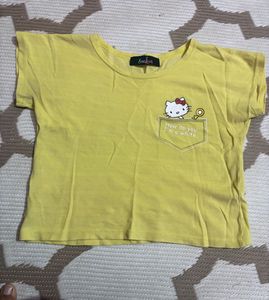 Cute Hello Kitty Graphic  crop Tee