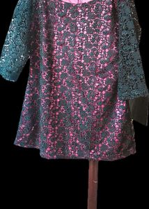 Chic Lace Top with Jewel Neckline