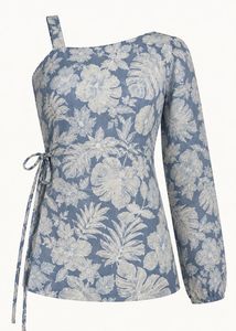 One-Shoulder Floral Print Top